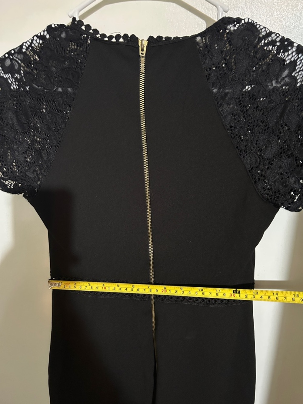Premier Black Lace Like Sleeve Midi Dress Size 4 - Picture 4 of 4